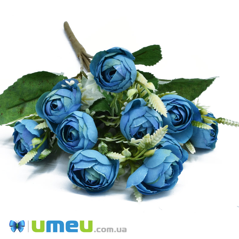 Букет камелії, 35 см, Блакитний (DIF-048330)