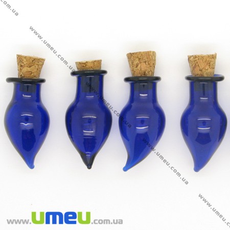 Скляна баночка Перчик, Синя, 13х27 мм (DIF-006703)