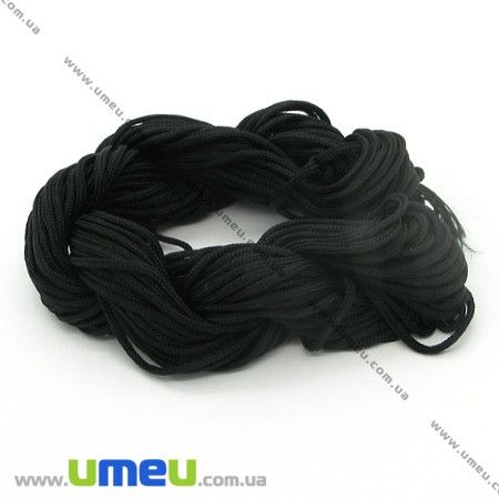 Нейлоновий шнур (для браслетів Шамбала), 1,5 мм, Чорний (LEN-003389)