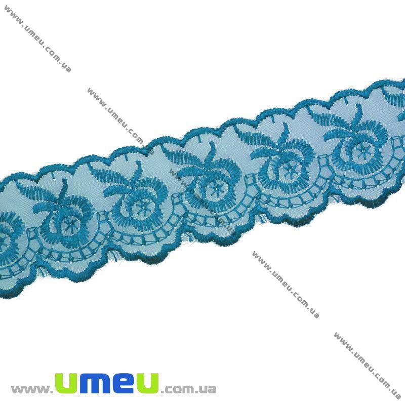 Кружево органза Яблочко, 40 мм, Морская волна (LEN-014519)