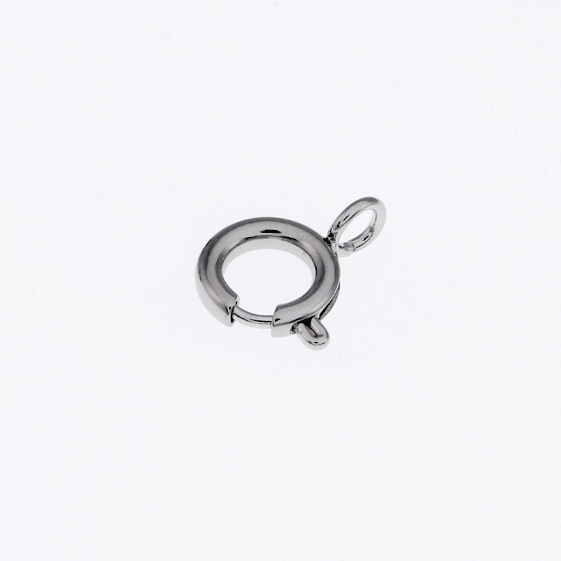 Замок-карабин круглый из нерж. стали, 8 мм, Темное серебро (STL-055595)