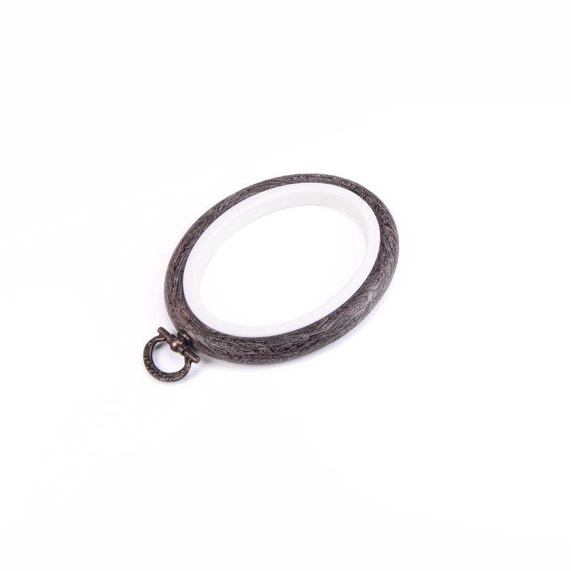 Пяльцы-рамка NURGE овальные пластиковые 10,5х8,5 см, Коричневые (MUL-055587)