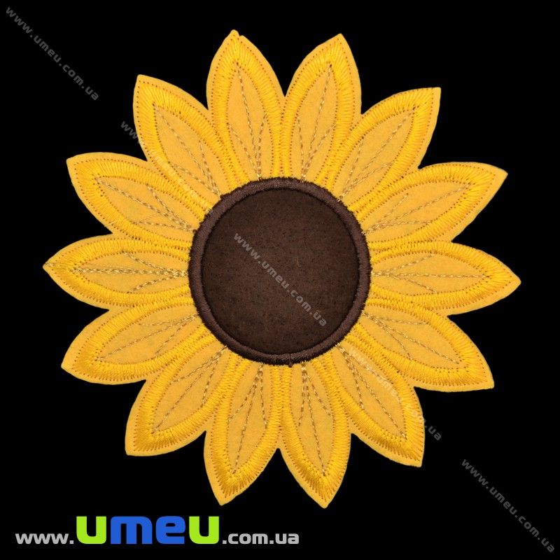 Термоаплікація Соняшник, 12 см, Помаранчева (APL-022364)
