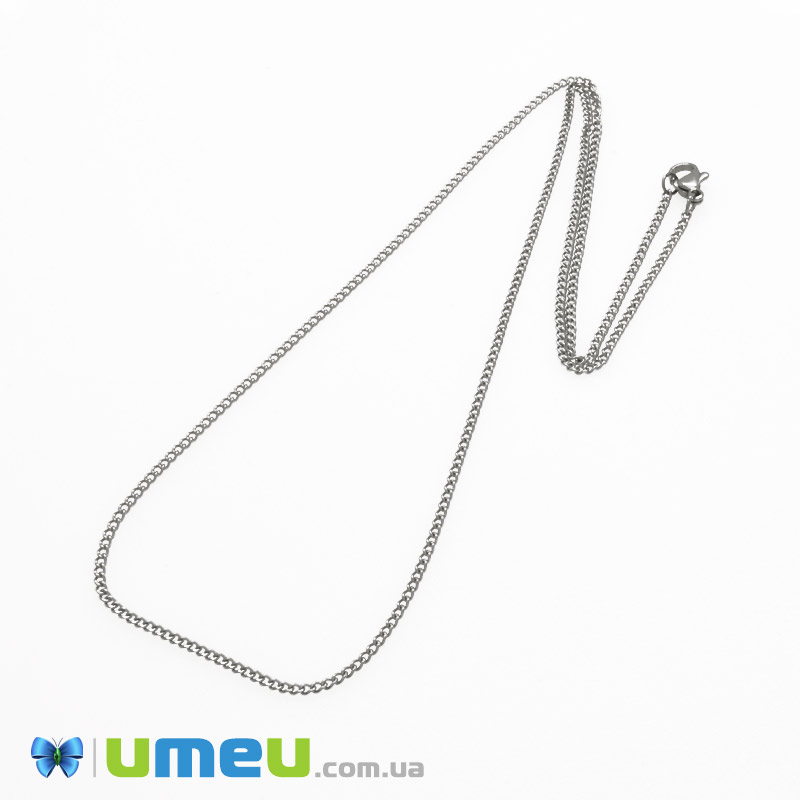 Основа на шию з нерж. ст., Темне срібло, 1,8 мм, 51 см (STL-044627)