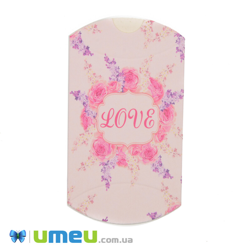 Збірна картонна коробочка, 8х5,5 см, Рожева, LOVE (UPK-042911)