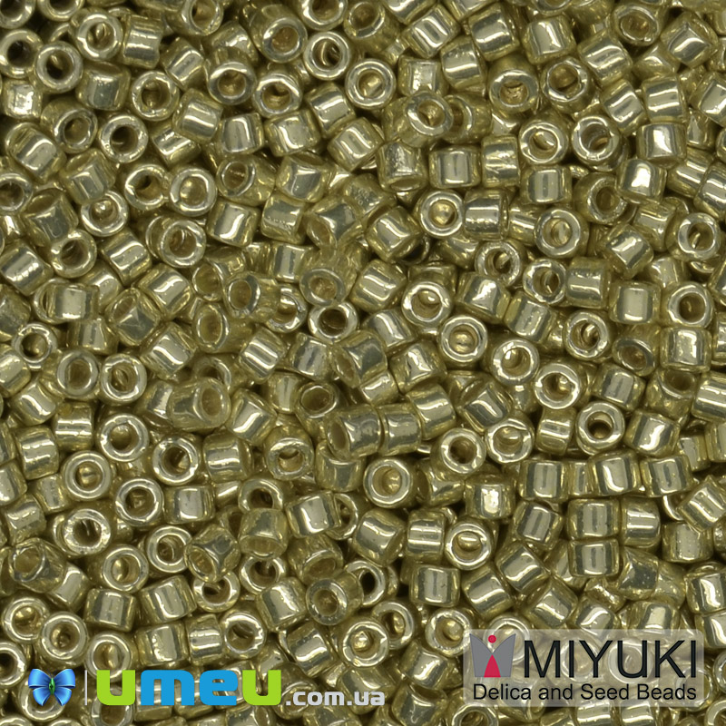 Бісер японський Miyuki Delica 11/0 DB2502, Duracoat Galvanized, Золотистий (BIS-045494)