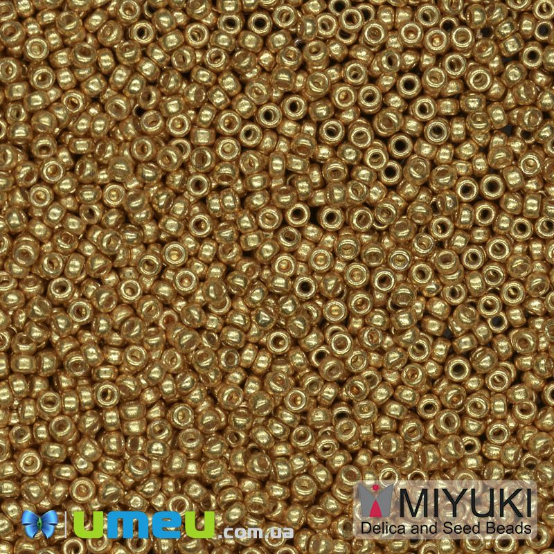 Бисер японский Miyuki круглый RR 15/0 №4203, Duracoat Galvanized, Золотистый (BIS-045877)