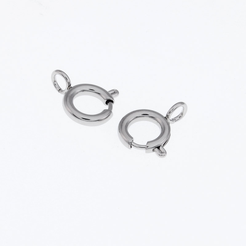 Замок-карабин круглый из нерж. стали, 8 мм, Темное серебро (STL-055595)