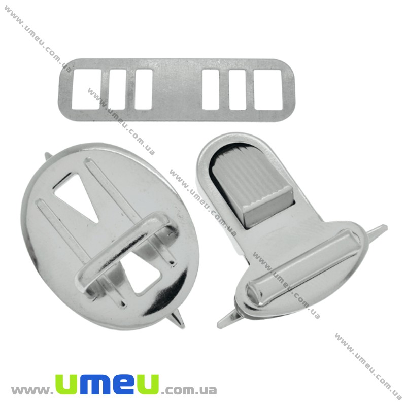 Замок портфельний, 34х27 мм, Темне срібло (BAG-002400)