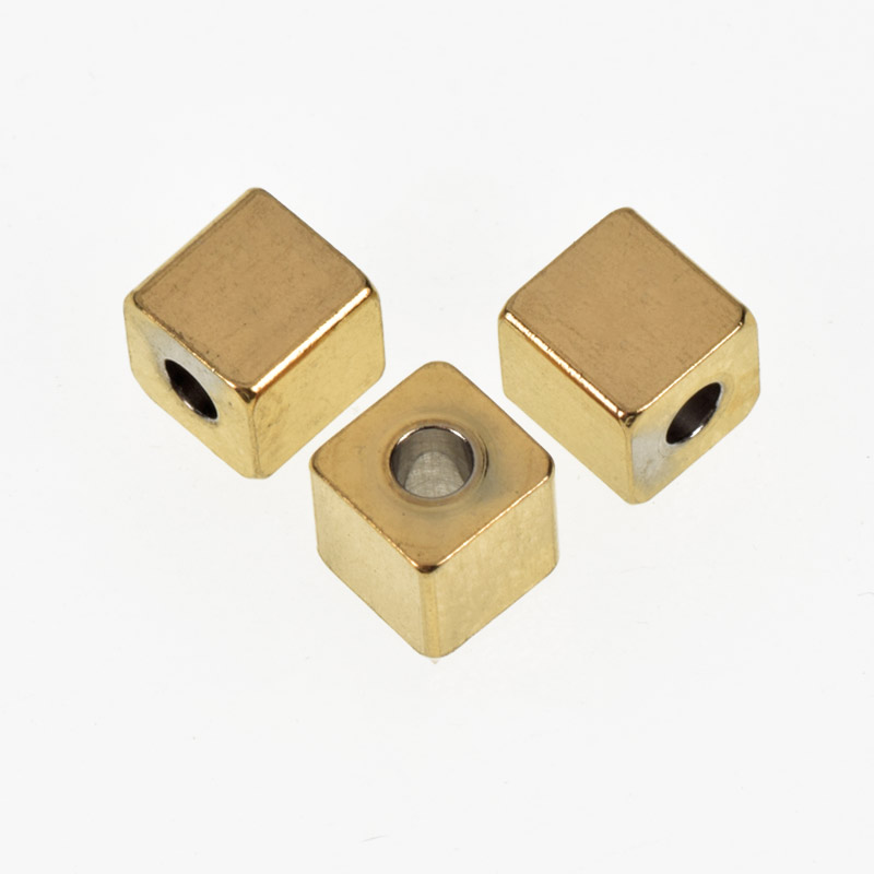 Бусины из нержавеющей стали Куб, 5 мм, Золото (STL-055617)