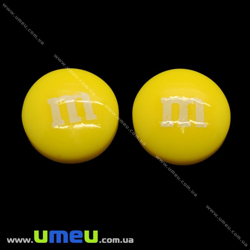 Кабошон з полімерної глини M - M's жовтий, 14 мм (KAB-011712)