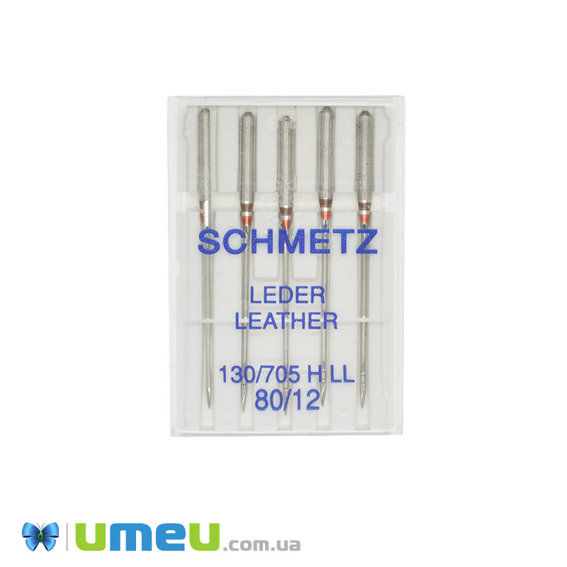 Голки SCHMETZ LEATHER (для шкіри) №80/12 для побутових швейних машин, 5 шт (SEW-043713)