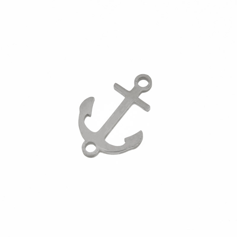 Коннектор из нерж. стали Якорь, 15х10 мм, Темное серебро (STL-061395)