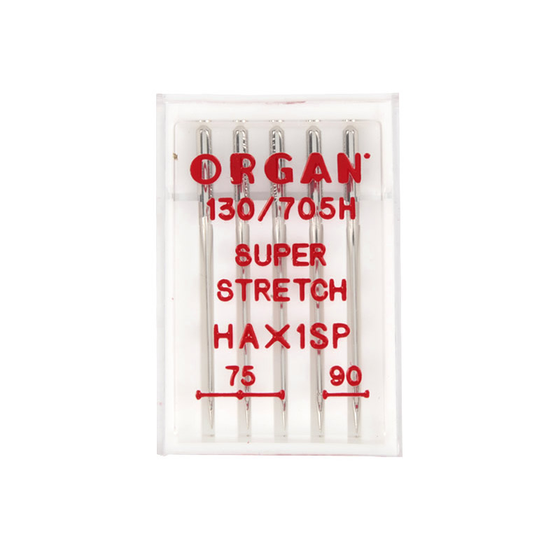 Голки ORGAN SUPER STRETCH №75-90 для побутових швейних машин, 5 шт (SEW-054951)