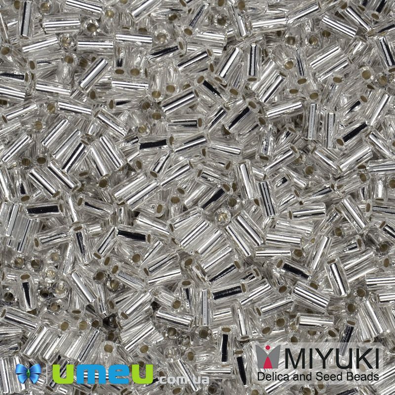 Бісер японський Miyuki Стеклярус 3 мм BGL3-1, Сріблястий (BIS-045902)