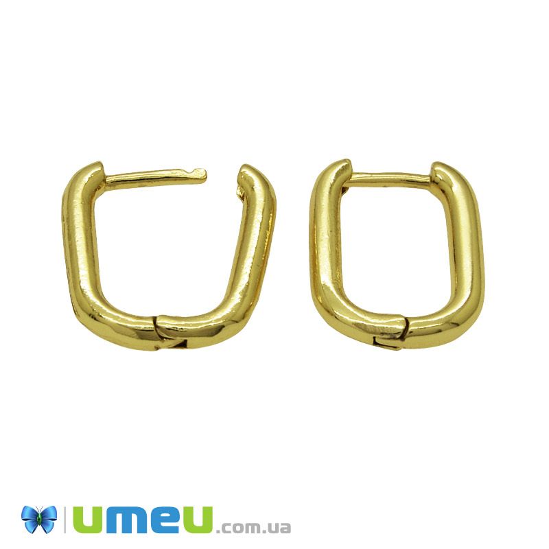 Сережки Huggie, Латунь з покриттям 18 kt, 17,5х13х2,5 мм (OSN-047298)