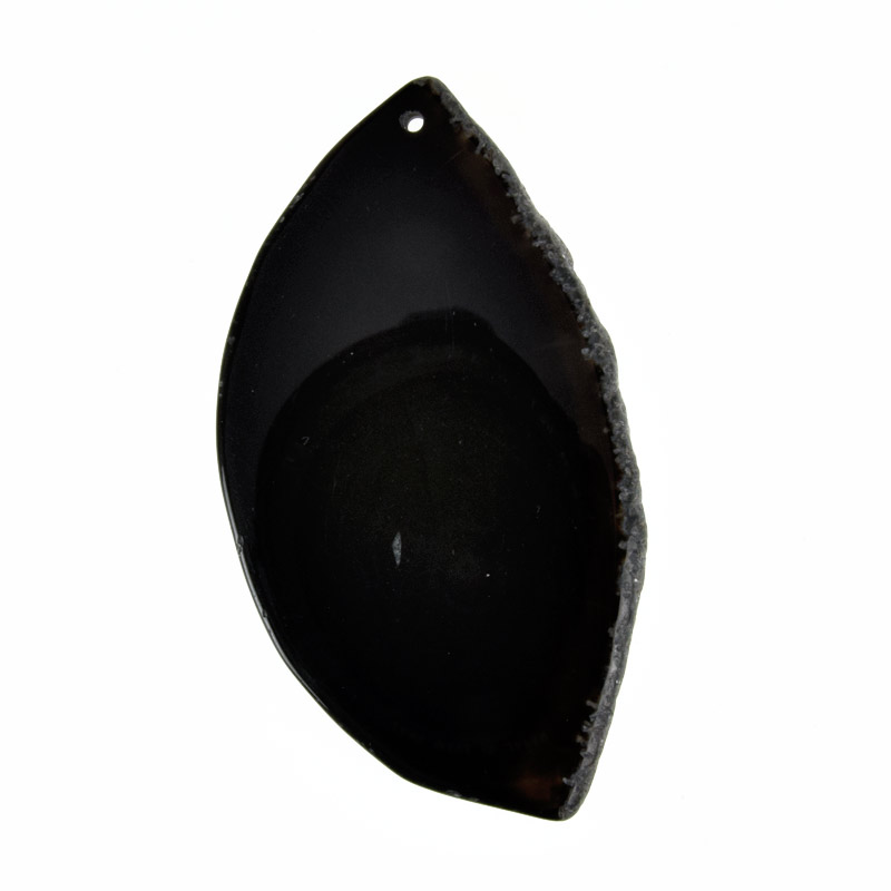 Зріз Агата, Чорний, 76х41 мм (POD-014428)