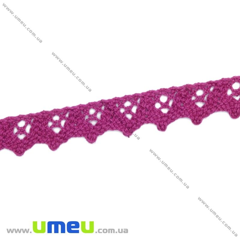 Мереживо бавовняне, 16 мм, Малинове (LEN-016185)