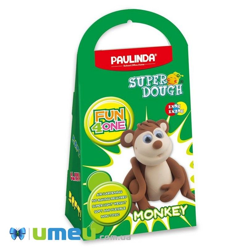 Маса для ліплення Paulinda Super Dough Fun4one Мавпа (рухливі очі) (DIF-043538)