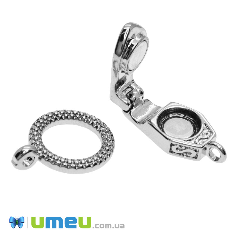Замок магнитный, 31х13х5,5 мм, Темное серебро (ZAM-049125)