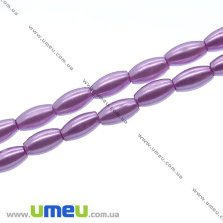 Намистина пластикова Рис Перли, 6х3 мм, Бузкова (BUS-007478)