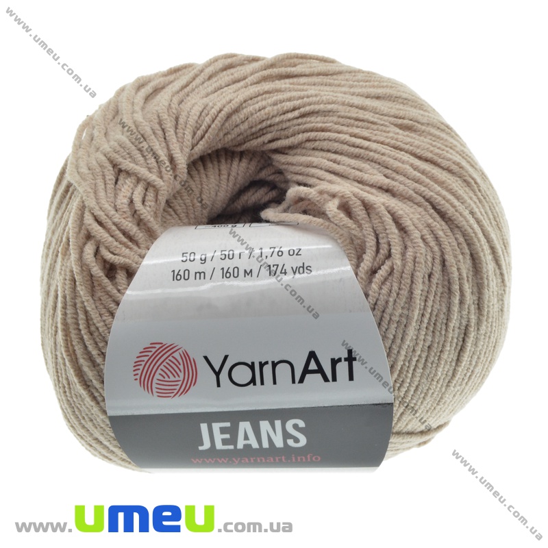 Пряжа YarnArt Jeans 50 г, 160 м, Бежева 87 (YAR-036464)