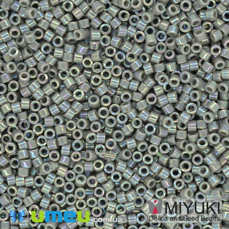 Бісер японський Miyuki Delica 11/0 DB168, Сірий AB (BIS-038853)