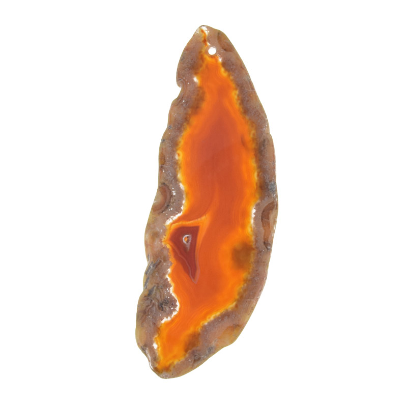 Зріз Агата, Червоно-коричневий, 82х31 мм (POD-022122)