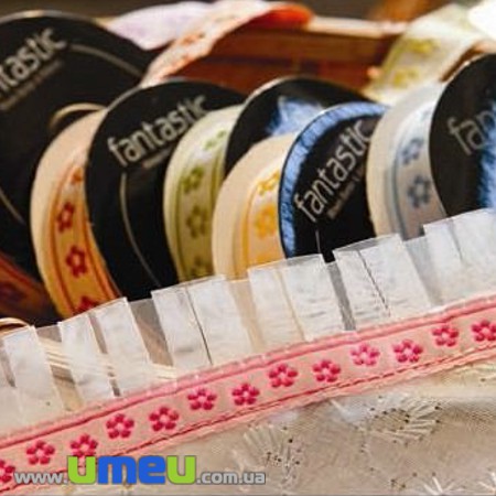 Тесьма Fantastic сердечки, 12 мм, Красная (LEN-010929)