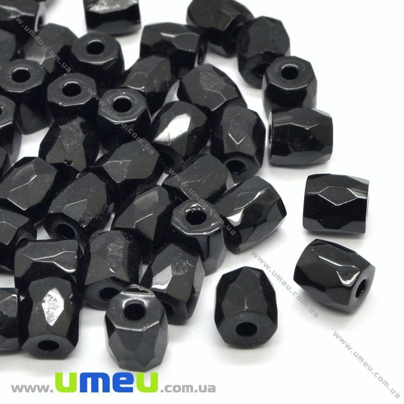 Намистина чеське скло Preciosa 3-cuts-RH 7х6,5 мм, №0235, Чорна (BUS-036373)