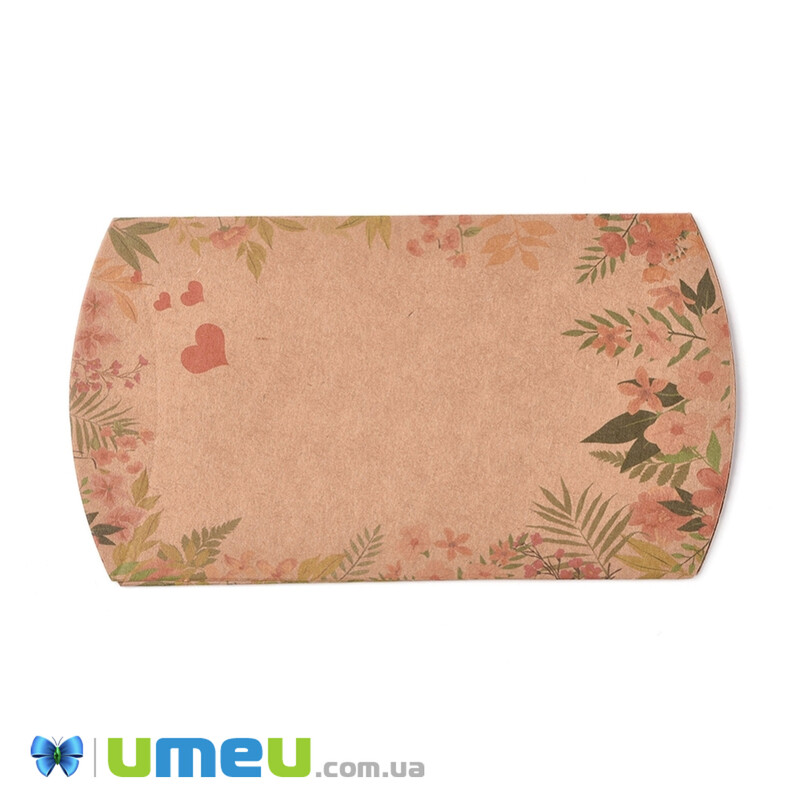Збірна картонна коробочка, 12,5х8 см, Крафт, Handmade (UPK-042930)