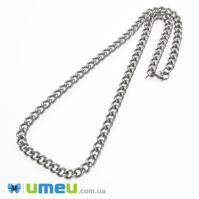 Основа на шию з нерж. ст., Темне срібло, 6 мм, 45 см (STL-049620)