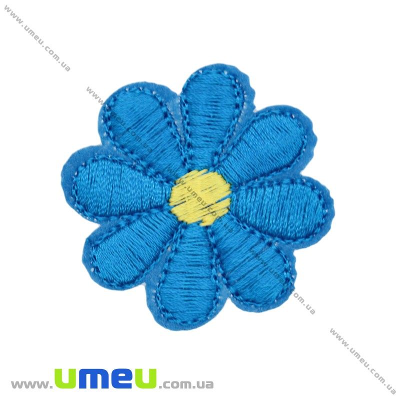 Термоаплікація Квіточка, 3,8 см, Синя (APL-020951)