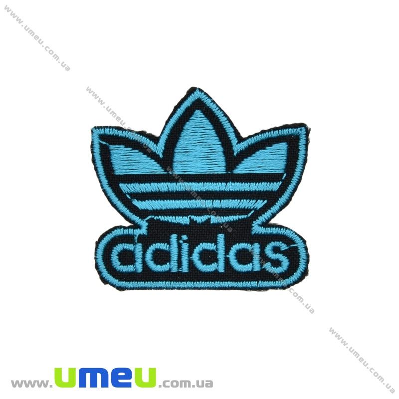 Термоаппликация Adidas, 4х4 см, Голубая (APL-027697)