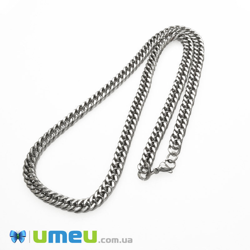 Основа на шию з нерж. ст., Темне срібло, 7 мм, 60 см (STL-057852)