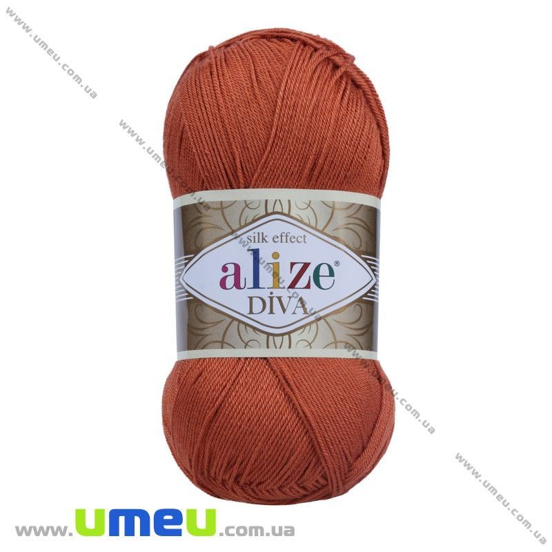Пряжа Alize Diva 100 г, 350 м, Цегляна 36 (YAR-029460)