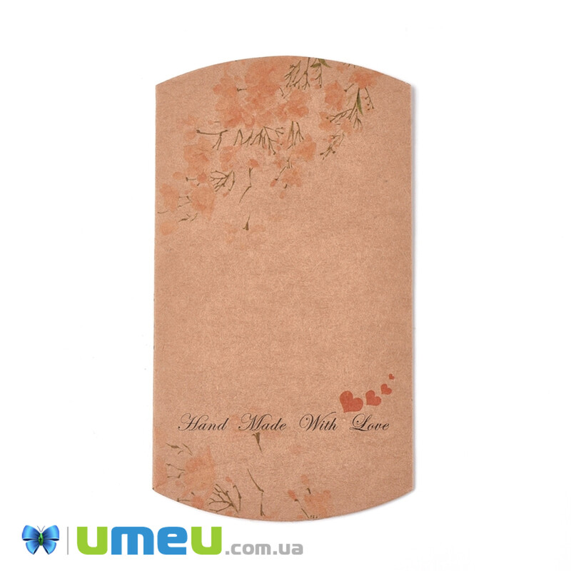 Збірна картонна коробочка, 12,5х8 см, Крафт, Квіти (UPK-042927)