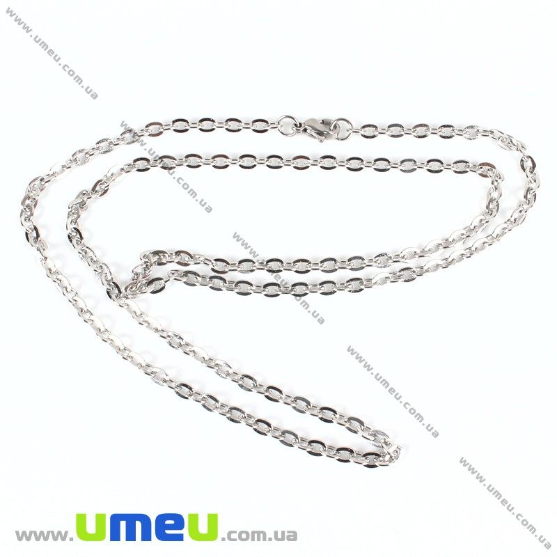 Основа на шию з нерж. ст., Темне срібло, 3 мм, 60 см (STL-031440)
