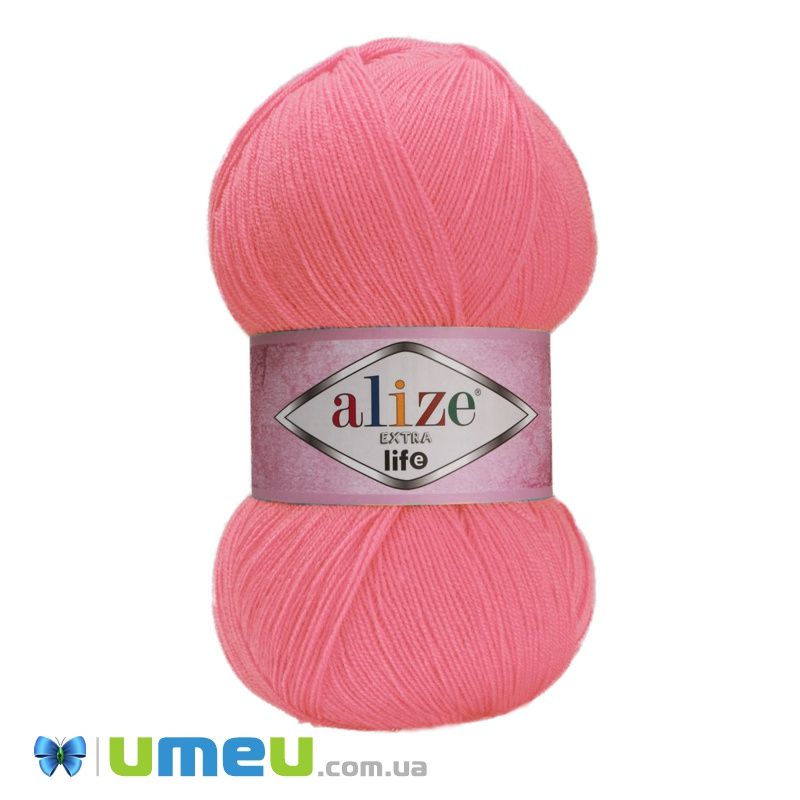 Пряжа Alize Extra Life 100 г, 480 м, Коралловая 930 (YAR-038435)