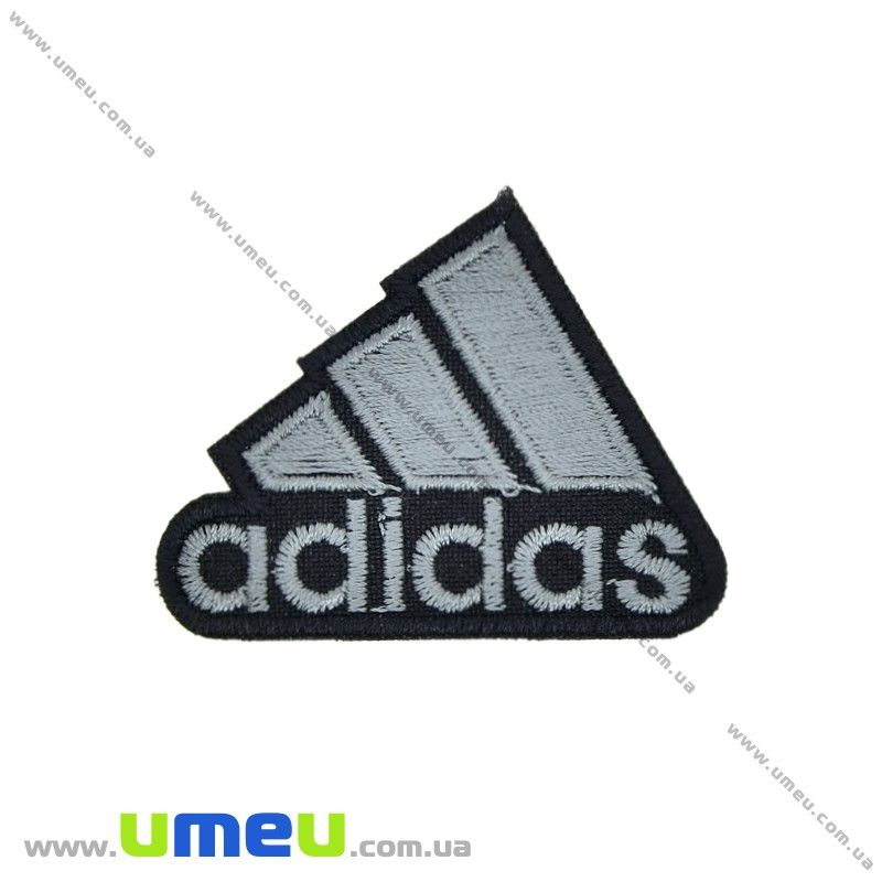 Термоаппликация Adidas, 5,5х4,5 см, Серая (APL-029963)