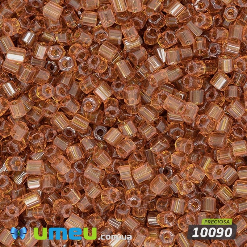 Бісер чеський Рубка 11/0, №10090, Коричневий прозорий (BIS-044037)
