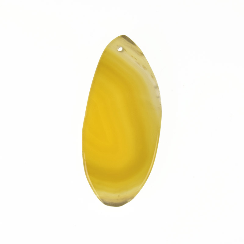 Зріз Агату, Жовтий, 62х28 мм (POD-032484)