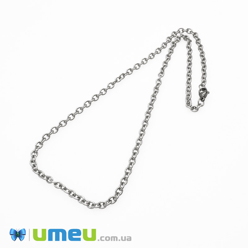 Основа на шию з нерж. ст., Темне срібло, 4 мм, 45 см (STL-049591)