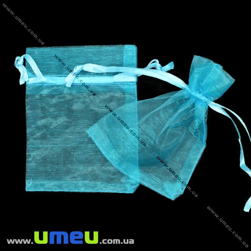 Подарочная упаковка из органзы, 7х9 см, Голубая (UPK-012374)