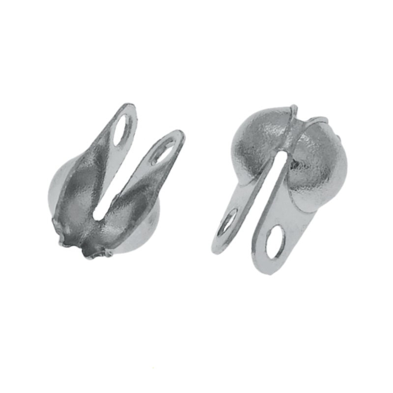 Калоти з нержавіючої сталі, 6х3 мм, Темне срібло (STL-022900)