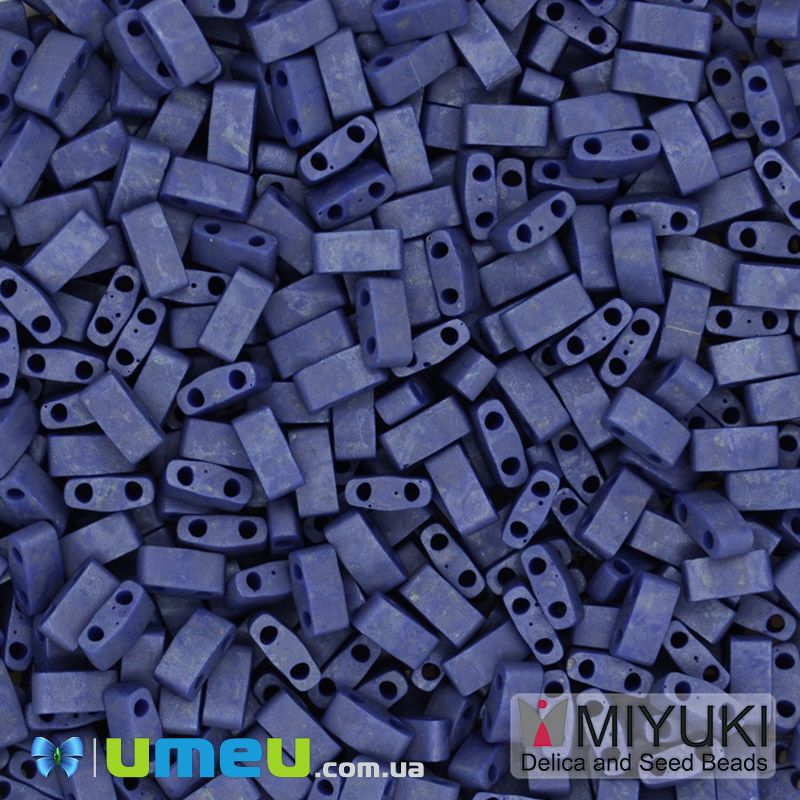 Бісер японський Miyuki HALF TILA №2075, 5х2,3 мм, Синій матовий (BIS-046084)