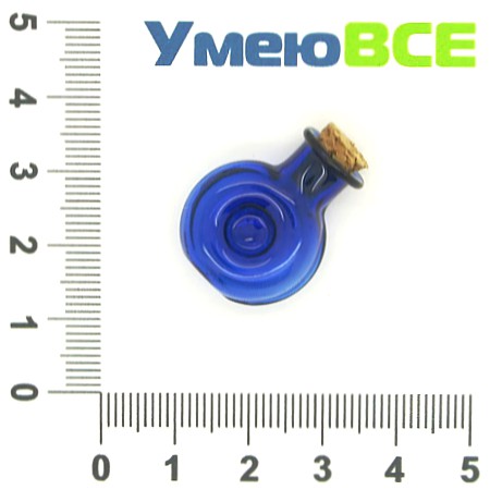Скляна баночка Кругла, Синя, 25х19 мм (DIF-006706)