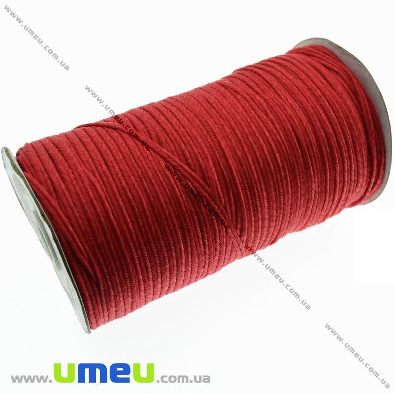 Сутажний шнур, 4 мм, Червоний (LEN-011650)