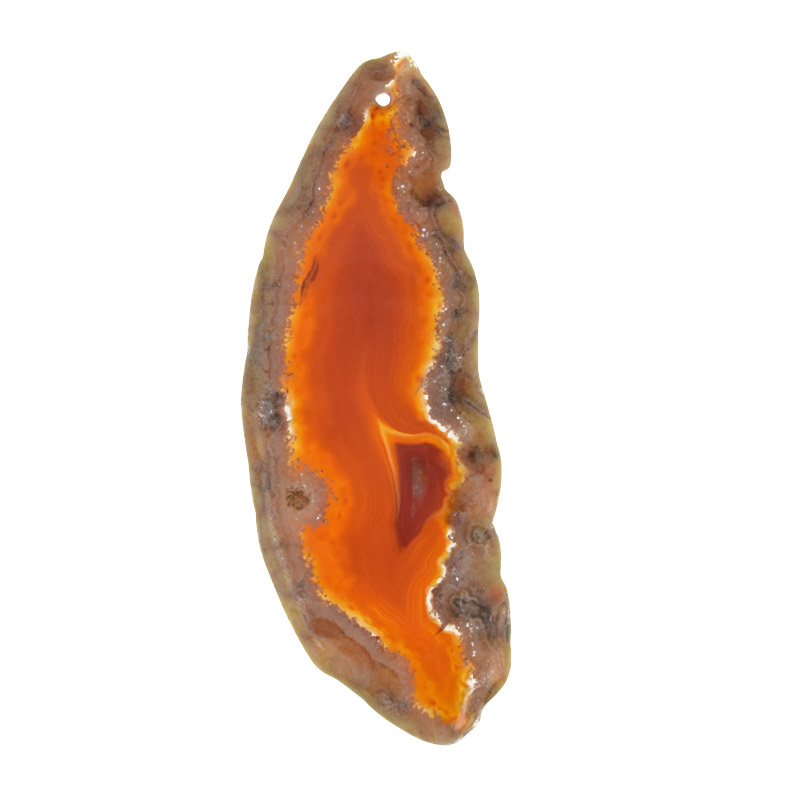 Зріз Агата, Червоно-коричневий, 82х31 мм (POD-022122)