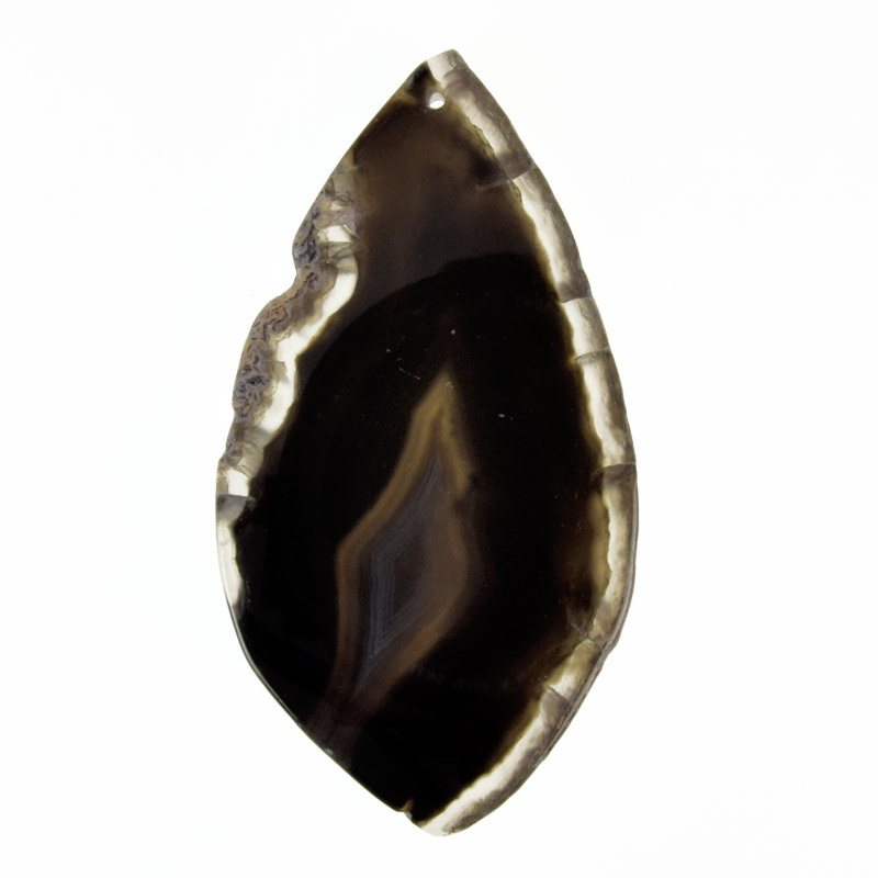 Зріз Агата, Чорний, 79х42 мм (POD-032513)